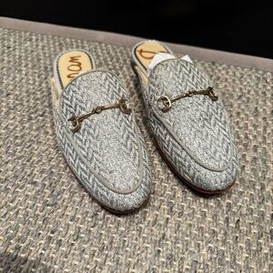 Sam Edelman Light Gray & Baby Blue Linnie Mules Grey Size 5 Women’s